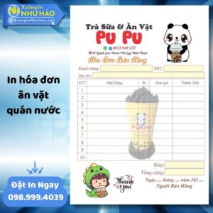 (Ship 4 Ngày) Dịch Vụ In Hóa Đơn Ăn Vặt - Quán Nước Theo Yêu Cầu Giao Dịch Nhanh Chóng