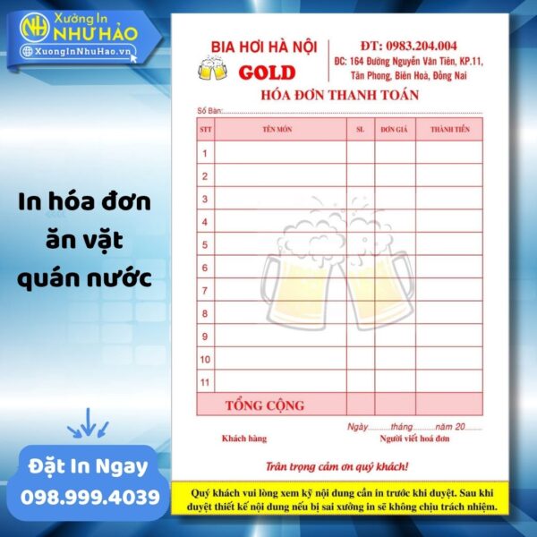 (Ship 4 Ngày) Dịch Vụ In Hóa Đơn Ăn Vặt - Quán Nước Theo Yêu Cầu Giao Dịch Nhanh Chóng - Hình ảnh 4