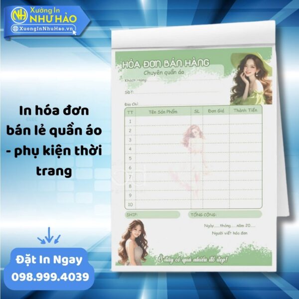 (Ship 4 Ngày) In Hóa Đơn Bán Lẻ Quần Áo - Thời Trang Giá Rẻ Theo Yêu Cầu - Hình ảnh 4