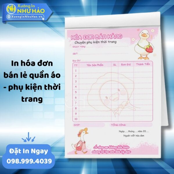 (Ship 4 Ngày) In Hóa Đơn Bán Lẻ Quần Áo - Thời Trang Giá Rẻ Theo Yêu Cầu - Hình ảnh 5