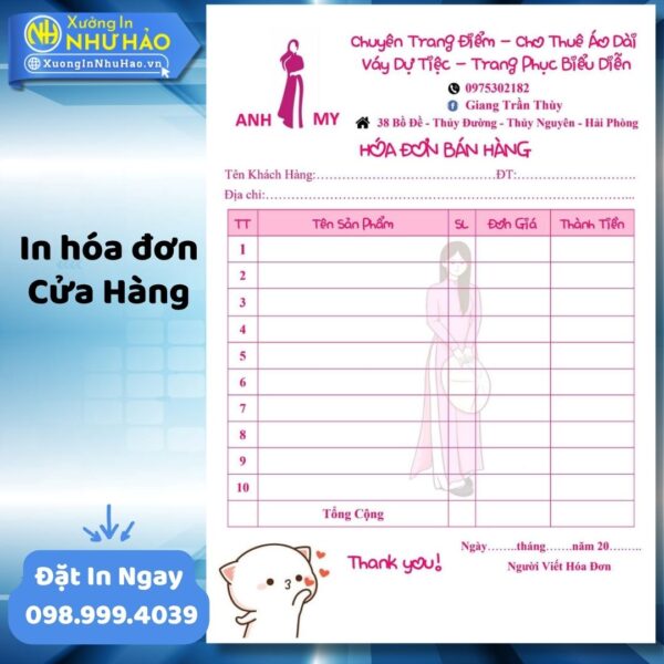 In Hóa Đơn Cửa Hàng Theo Yêu Cầu, In Hóa Đơn 2 Liên Giá Rẻ, Chất Lượng - Xưởng In Như Hảo - Hình ảnh 3