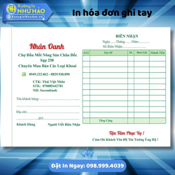 Tìm Nơi In Hóa Đơn Ghi Tay Theo Yêu Cầu? In Hóa Đơn 2 Liên Chất Lượng Cao - Hình ảnh 5