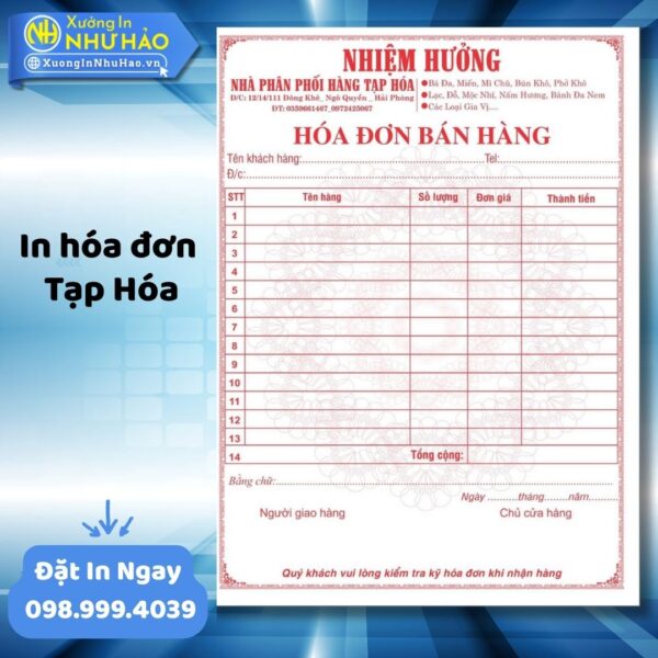 Giải Pháp In Hóa Đơn Tạp Hóa Toàn Diện Từ Như Hảo. Mẫu Mã Đa Dạng, Tùy Chỉnh Linh Hoạt, Giấy Tốt, Mực Nét - Hình ảnh 6
