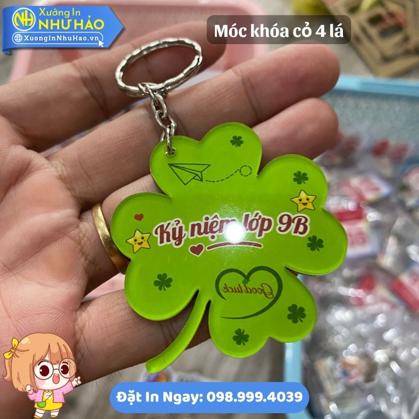 Móc Khóa Cỏ 4 Lá In Tên Theo Yêu Cầu - Quà Tặng May Mắn In Móc Khóa Mica Bền Đẹp Theo Yêu Cầu - Ảnh 7