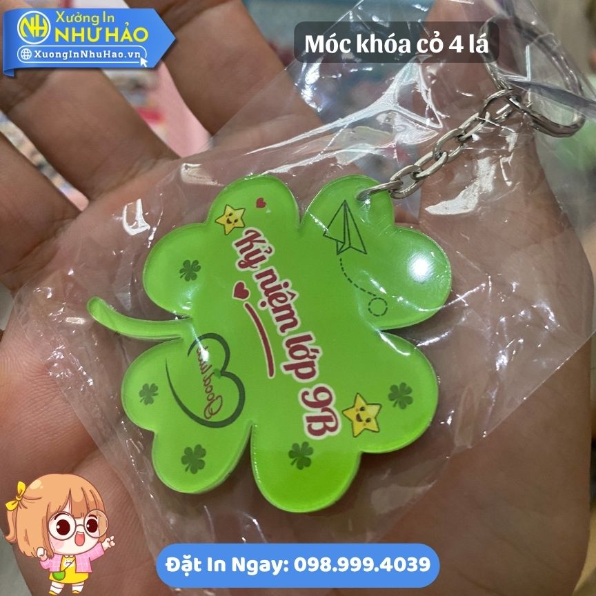 Móc Khóa Cỏ 4 Lá In Tên Theo Yêu Cầu - Quà Tặng May Mắn In Móc Khóa Mica Bền Đẹp Theo Yêu Cầu - Ảnh 6