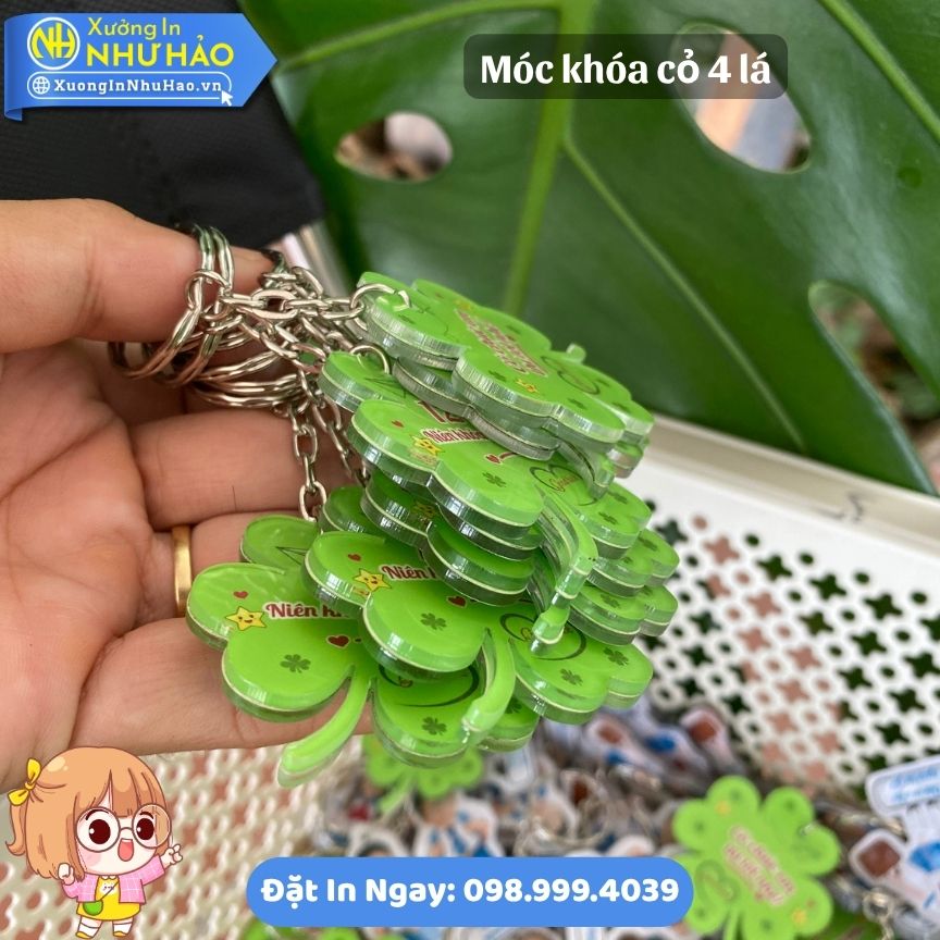 Móc Khóa Cỏ 4 Lá In Tên Theo Yêu Cầu - Quà Tặng May Mắn In Móc Khóa Mica Bền Đẹp Theo Yêu Cầu - Ảnh 5