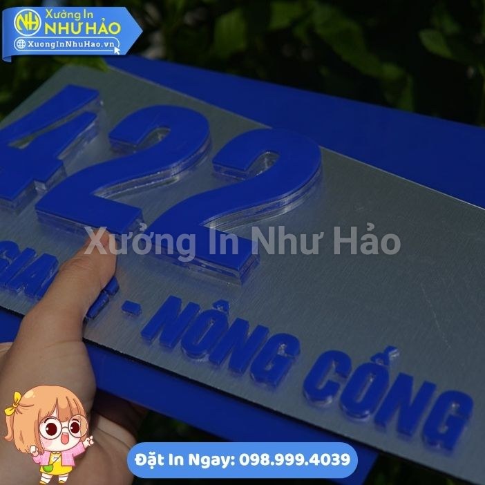 Biển Số Nhà Mica Chữ Nổi Phối Alu Gương Xước Xanh Bạc Chịu Nắng Mưa Bền Đẹp Theo Thời Gian Làm Theo Yêu Cầu Cực Đẹp - Ảnh 4