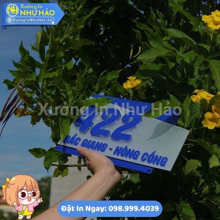Biển Số Nhà Mica Chữ Nổi Phối Alu Gương Xước Xanh Bạc Chịu Nắng Mưa Bền Đẹp Theo Thời Gian Làm Theo Yêu Cầu Cực Đẹp - Ảnh 5