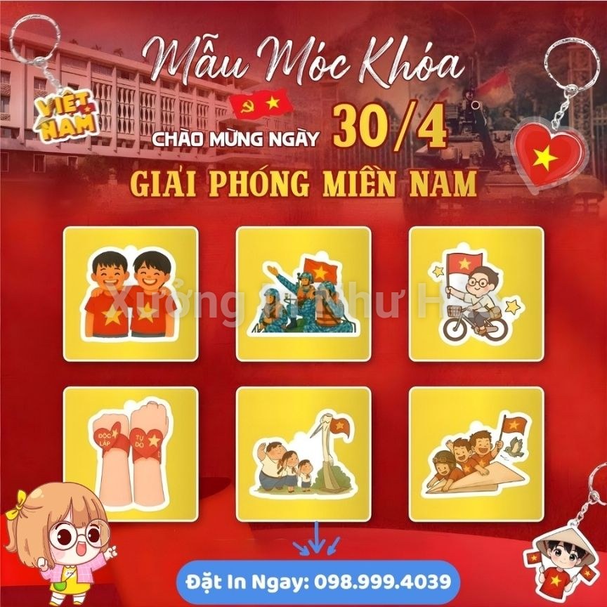 In Móc Khóa Mica - 30/4 Và 1/5 In Theo Yêu Cầu Giá Rẻ Tại Xưởng Tốt Tại Xưởng In Như Hảo - Ảnh 6