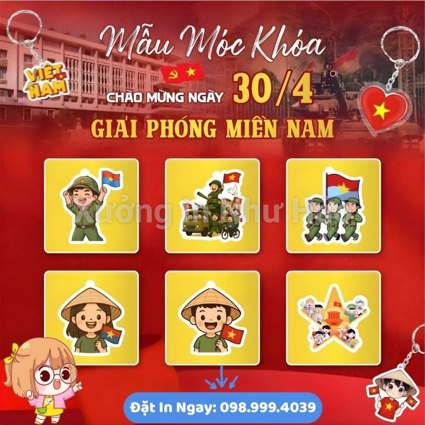 In Móc Khóa Mica - 30/4 Và 1/5 In Theo Yêu Cầu Giá Rẻ Tại Xưởng Tốt Tại Xưởng In Như Hảo - Ảnh 4