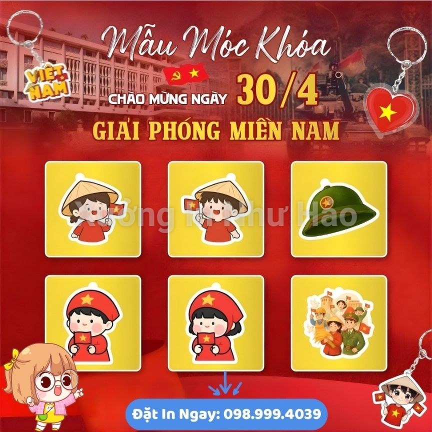 In Móc Khóa Mica - 30/4 Và 1/5 In Theo Yêu Cầu Giá Rẻ Tại Xưởng Tốt Tại Xưởng In Như Hảo - Ảnh 3