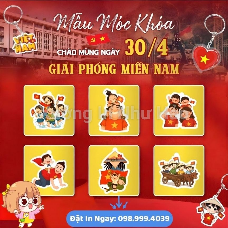 In Móc Khóa Mica - 30/4 Và 1/5 In Theo Yêu Cầu Giá Rẻ Tại Xưởng Tốt Tại Xưởng In Như Hảo - Ảnh 5
