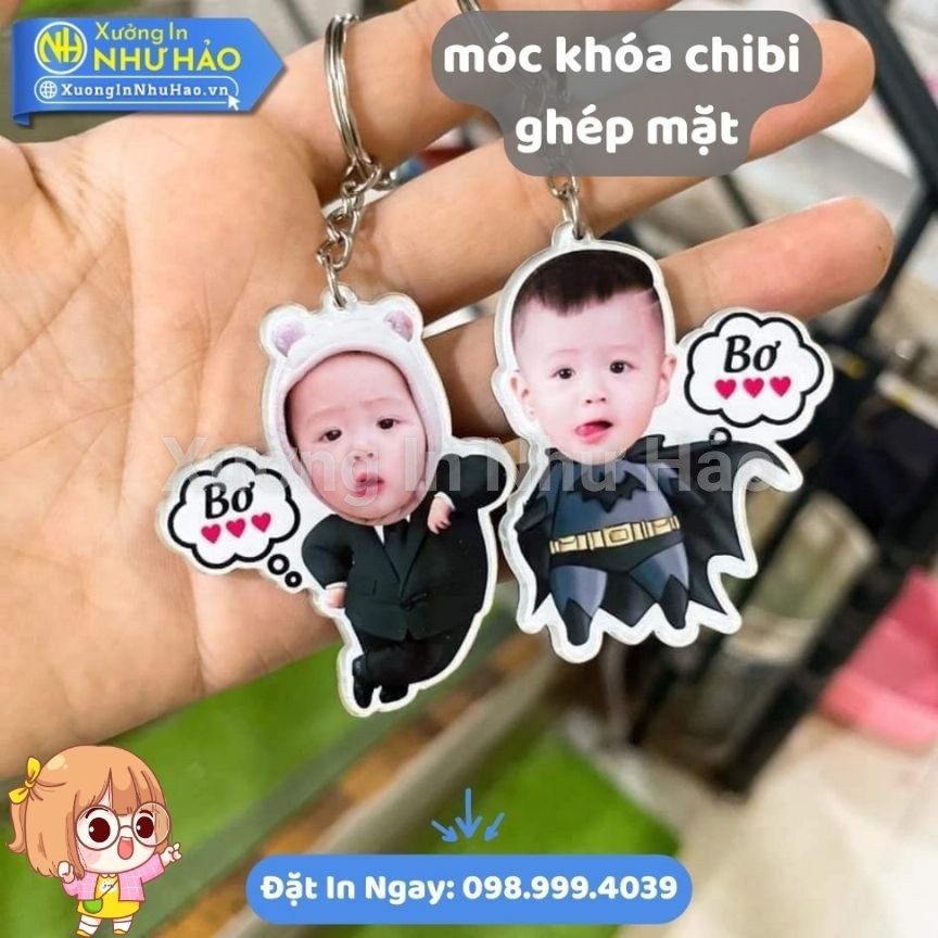 Xưởng In Móc Khóa Chibi Ghép Mặt Bé Thiết Kế Dễ Thương Chất Lượng Cao - Ảnh 4