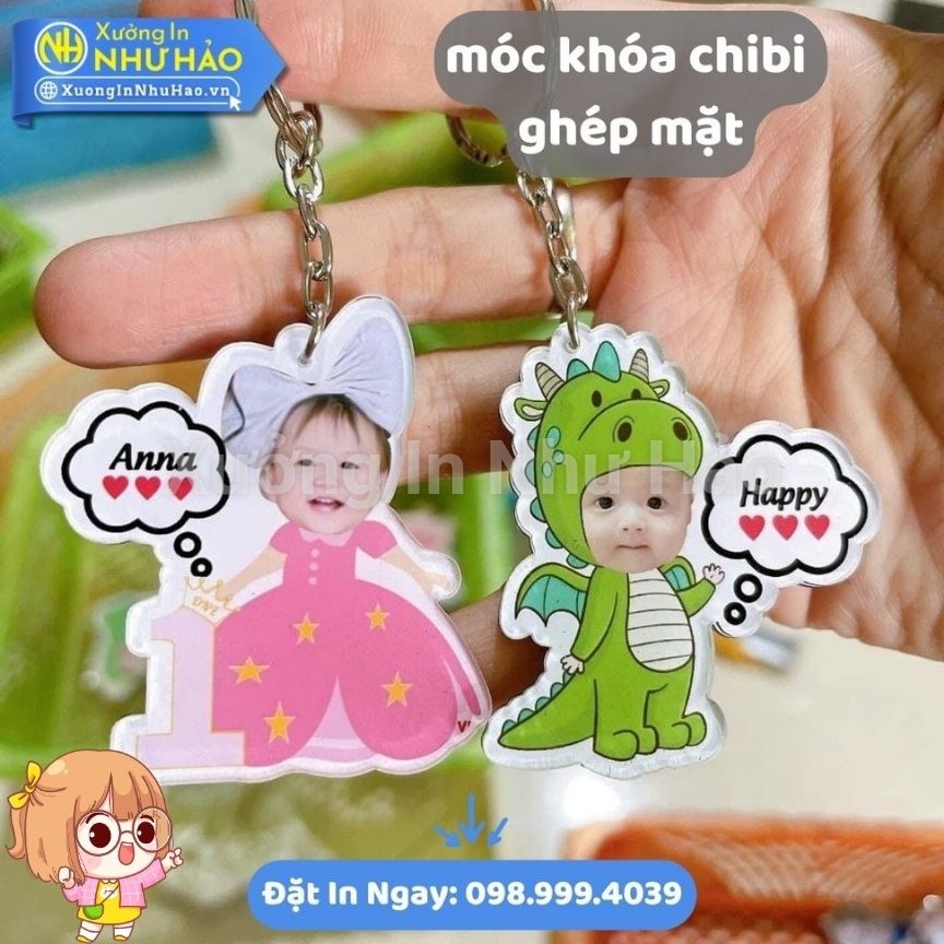 Xưởng In Móc Khóa Chibi Ghép Mặt Bé Thiết Kế Dễ Thương Chất Lượng Cao - Ảnh 5