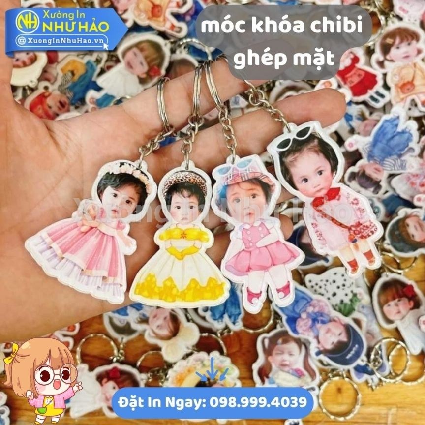 Xưởng In Móc Khóa Chibi Ghép Mặt Bé Thiết Kế Dễ Thương Chất Lượng Cao - Ảnh 6