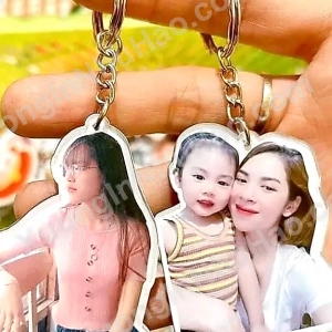 Móc Khoá Chân Dung Cắt Viền THEO YÊU CẦU Siêu Cute Làm Quà Tặng, Quà Lưu Niệm, Dấu Ấn Cá Nhân, Móc Khoá Mica In 2 Mặt
