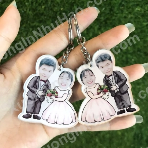 Móc Khóa Chibi Cô Dâu Chú Rể - Cắt Và Ghép Hình Theo Yêu Cầu - 1