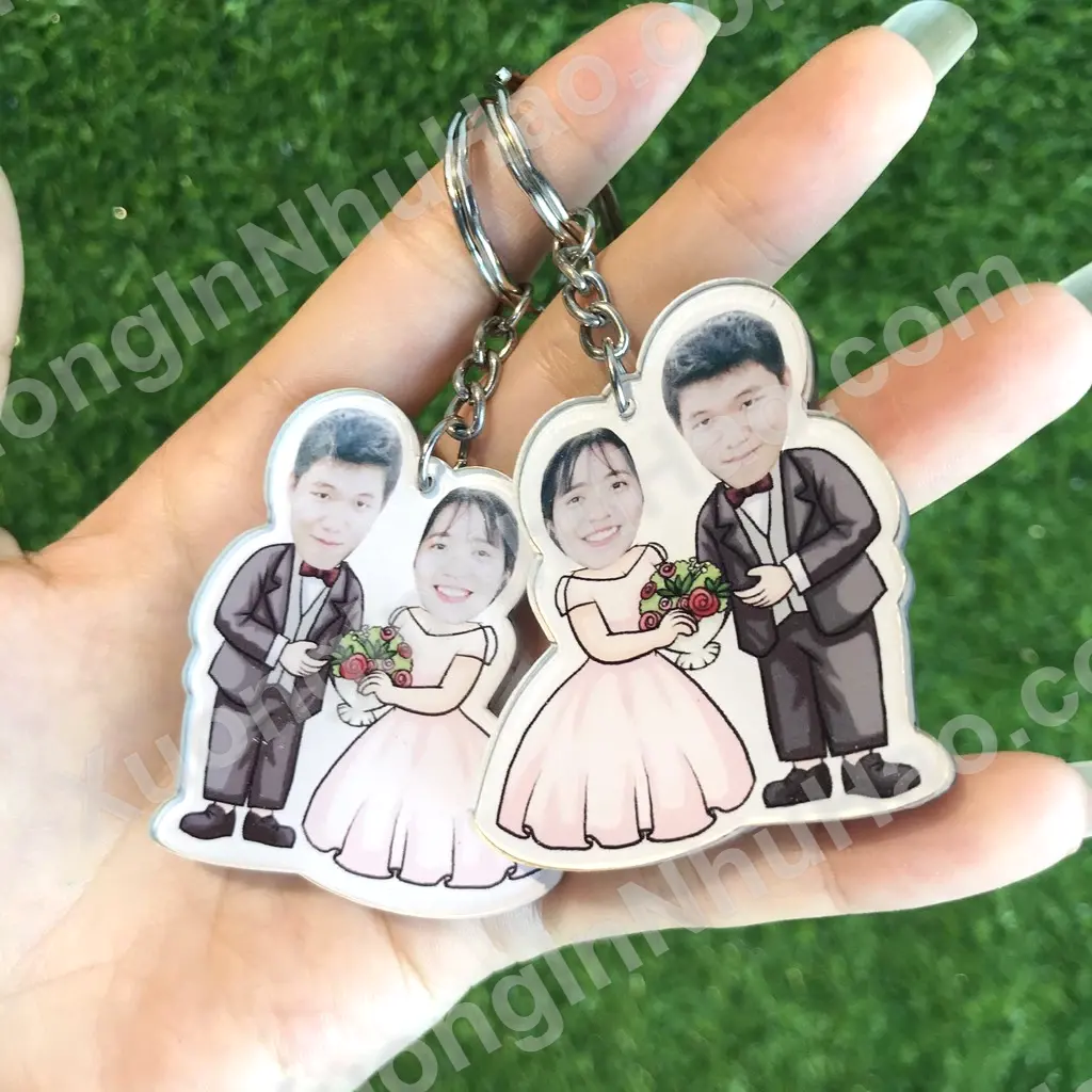 Móc Khóa Chibi Cô Dâu Chú Rể - Cắt Và Ghép Hình Theo Yêu Cầu - 1 Móc Khóa Chibi Cô Dâu Chú Rể - Cắt Và Ghép Hình Theo Yêu Cầu -