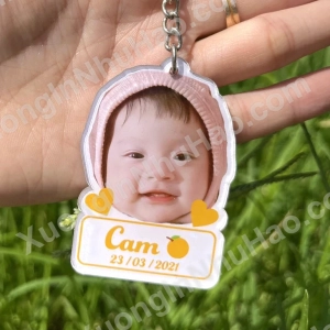 Móc Khóa Chibi Ghép Mặt Dành Cho Bé Gái Siêu Cute - Làm Bằng Mica Cứng 2 Mặt Chống Thấm Nước 1