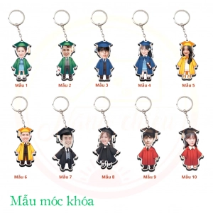 Móc Khóa Chibi Mẫu Tốt Nghiệp Nam, Nữ - Quà Tặng Bạn Bè Làm Kỷ Niệm Cuối Cấp, Đậu Đại Học - Ghép Mẫu Theo Yêu Cầu, Nhận Đơn Từ 1 Móc, Miễn Phí Thiết Kế 1