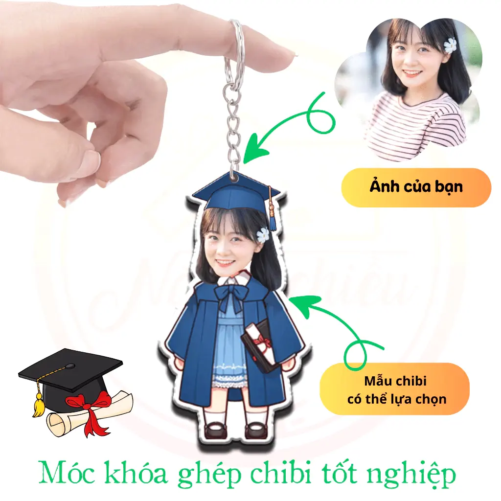 Móc Khóa Chibi Mẫu Tốt Nghiệp Nam, Nữ - Quà Tặng Bạn Bè Làm Kỷ Niệm Cuối Cấp, Đậu Đại Học - Ghép Mẫu Theo Yêu Cầu, Nhận Đơn Từ 1 Móc, Miễn Phí Thiết Kế 5 Móc Khóa Chibi Mẫu Tốt Nghiệp Nam, Nữ - Quà Tặng Bạn Bè Làm Kỷ Niệm Cuối Cấp, Đậu Đại Học - Ghép Mẫu Theo Yêu Cầu, Nhận Đơn Từ 1 Móc, Miễn Phí Thiết Kế 4