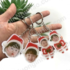 Móc Khóa Chibi Noel Dễ Thương - Ghép Mặt Cho Bé Yêu, Nhận Đơn Từ 1 Móc, Miễn Phí Thiết Kế