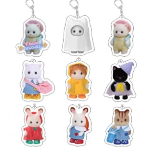 Móc Khóa Chibi Y2k Cartoon Cat Rabbit Bear Phụ Kiện Túi Xách Balo Móc Khoá Bằng Chất Liệu Arcrylic Trong Suốt