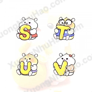 Móc Khóa Chữ Hoạt Hình Sáng Tạo Dễ Thương Mica Trong Suốt, Trang Trí Góc Học Tập, Treo Cặp Sách Balo 1