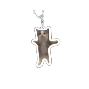 Móc Khóa Cute Bread Popping Cat Meow Meme Móc Khoá Bằng Chất Liệu Arcrylic Trong Suốt 1