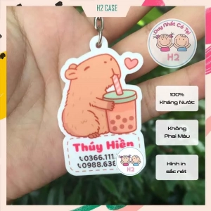 Móc Khoá In Capybara Kapipara Ghi Tên Theo Yêu Cầu