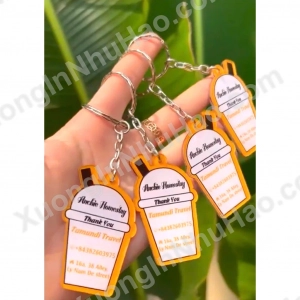 Móc Khóa Logo Hình Trà Sữa - Móc Khóa Thiết Kế Theo Yêu Cầu 1