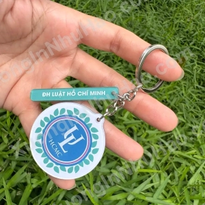 Móc Khóa Logo Trường Đại Học Luật- Đại Học Huế, Luật Hà Nội, Luật Hcm - Móc Khóa Đôi Kèm Tag Mini 1