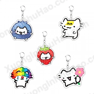 Móc Khóa Mèo Dễ Thương Sáng Tạo Chất Liệu Acrylic Mica Trong Suốt Tiệm Lớn Anime