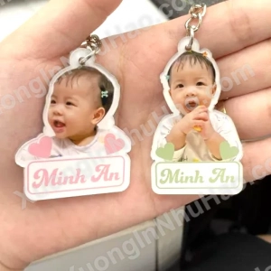 Móc Khóa Mica Cắt Theo Hình Người - Phụ Kiện Treo Balo Hoặc Chìa Khóa Siêu Dễ Thương 1