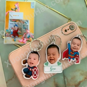 Móc Khóa Mica - Móc Khóa Ghép Chibi Dễ Thương Cho Bé, Nhận Đơn Từ 1 Móc, Thiết Kế Miễn Phí