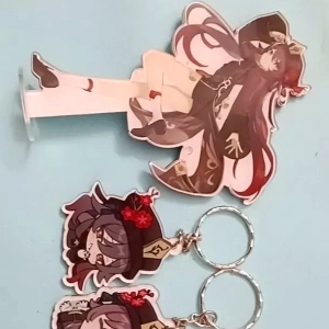 Móc Khóa Mô Hình Đứng Để Bàn Hutao Genshin Impact Lada Đáng Yêu Chibi Trang Trí Quà Tặng 1