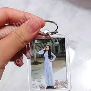 Móc Khoá Thông Điệp In 2 Mặt Theo Yêu Cầu, Móc Khoá In Ảnh Kèm Lời Nhắn