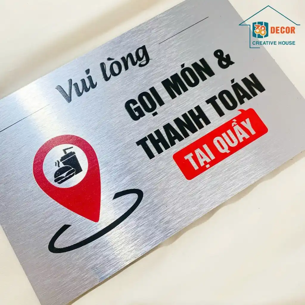Bảng Alu Decor Quầy Order – Chữ "Vui Lòng Gọi Món Tại Quầy" Biển Alu Decor Trang Trí Quán Cà Phê, Nhà Hàng 4 Bảng Alu Decor Quầy Order – Chữ "Vui Lòng Gọi Món Tại Quầy" Biển Alu Decor Trang Trí Quán Cà Phê, Nhà Hàng 3
