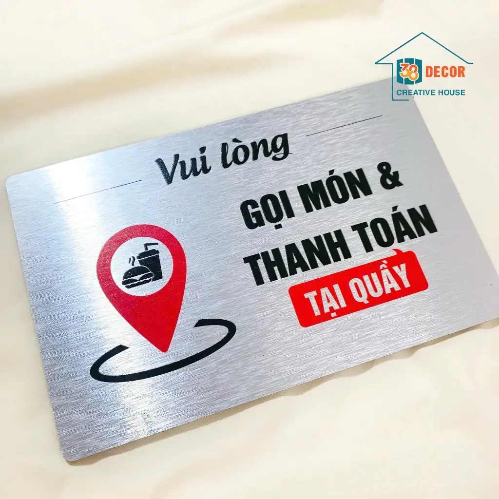 Bảng Alu Decor Quầy Order – Chữ "Vui Lòng Gọi Món Tại Quầy" Biển Alu Decor Trang Trí Quán Cà Phê, Nhà Hàng 5 Bảng Alu Decor Quầy Order – Chữ "Vui Lòng Gọi Món Tại Quầy" Biển Alu Decor Trang Trí Quán Cà Phê, Nhà Hàng 4