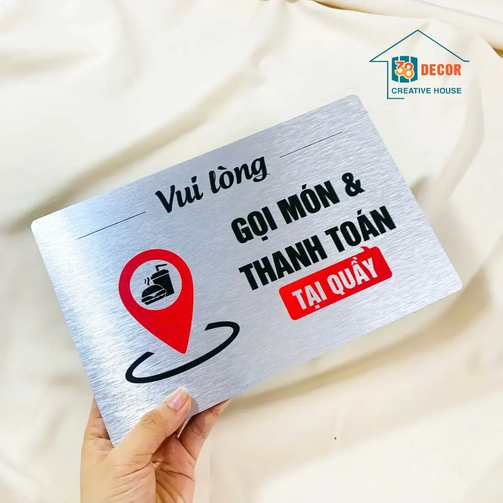 Bảng Alu Decor Quầy Order – Chữ "Vui Lòng Gọi Món Tại Quầy" Biển Alu Decor Trang Trí Quán Cà Phê, Nhà Hàng 6 Bảng Alu Decor Quầy Order – Chữ "Vui Lòng Gọi Món Tại Quầy" Biển Alu Decor Trang Trí Quán Cà Phê, Nhà Hàng 5