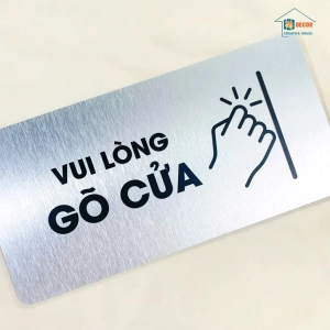 Bảng Alu Vui Lòng Gõ Cửa, Trang Trí Nhà Cửa, Văn Phòng ,tặng Kèm Keo Dán 2 Mặt 1