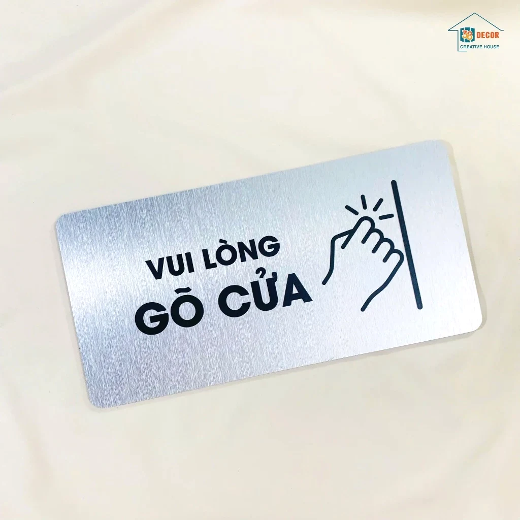Bảng Alu Vui Lòng Gõ Cửa, Trang Trí Nhà Cửa, Văn Phòng ,tặng Kèm Keo Dán 2 Mặt 3 Bảng Alu Vui Lòng Gõ Cửa, Trang Trí Nhà Cửa, Văn Phòng ,tặng Kèm Keo Dán 2 Mặt 2