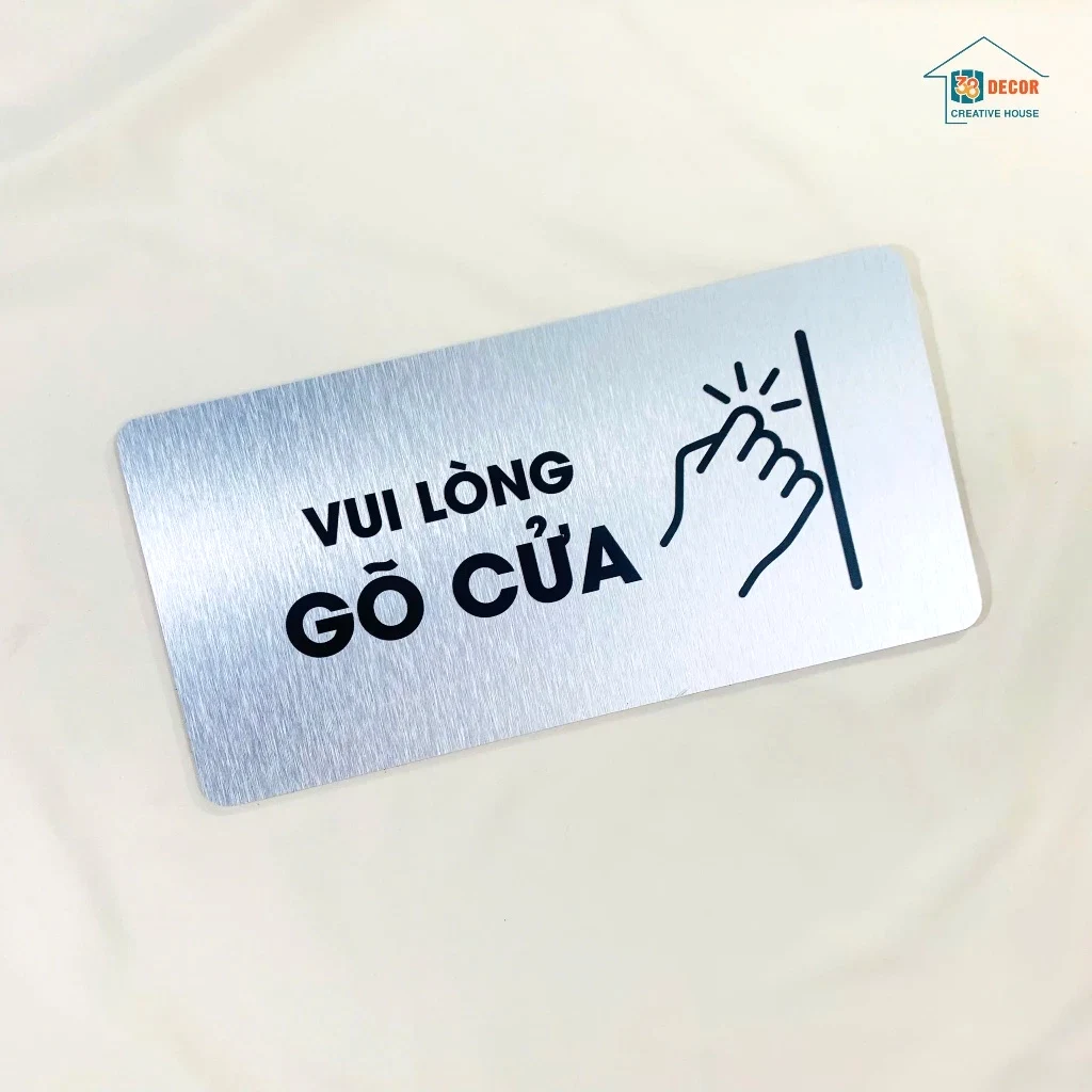 Bảng Alu Vui Lòng Gõ Cửa, Trang Trí Nhà Cửa, Văn Phòng ,tặng Kèm Keo Dán 2 Mặt 4 Bảng Alu Vui Lòng Gõ Cửa, Trang Trí Nhà Cửa, Văn Phòng ,tặng Kèm Keo Dán 2 Mặt 3
