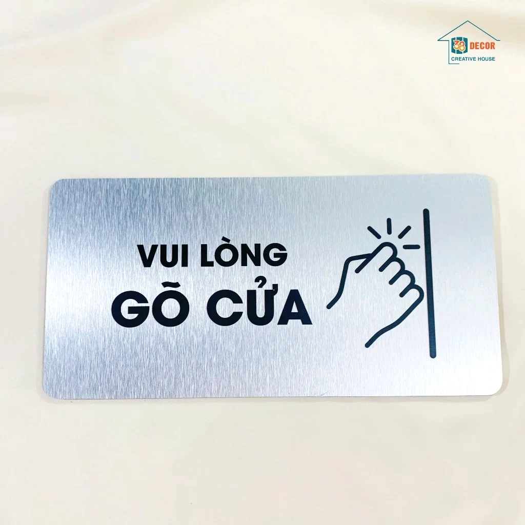Bảng Alu Vui Lòng Gõ Cửa, Trang Trí Nhà Cửa, Văn Phòng ,tặng Kèm Keo Dán 2 Mặt 5 Bảng Alu Vui Lòng Gõ Cửa, Trang Trí Nhà Cửa, Văn Phòng ,tặng Kèm Keo Dán 2 Mặt 4