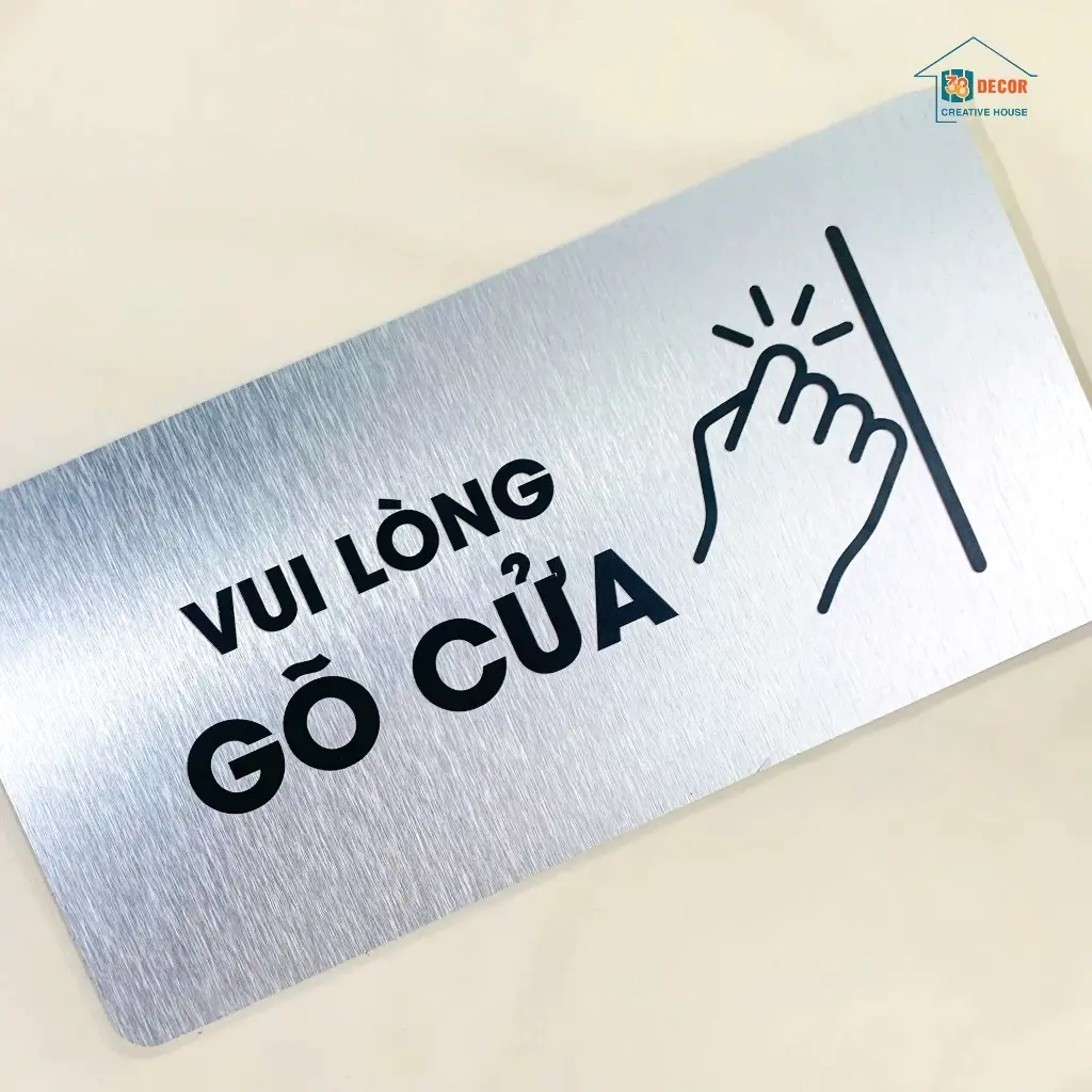 Bảng Alu Vui Lòng Gõ Cửa, Trang Trí Nhà Cửa, Văn Phòng ,tặng Kèm Keo Dán 2 Mặt 1 Bảng Alu Vui Lòng Gõ Cửa, Trang Trí Nhà Cửa, Văn Phòng ,tặng Kèm Keo Dán 2 Mặt