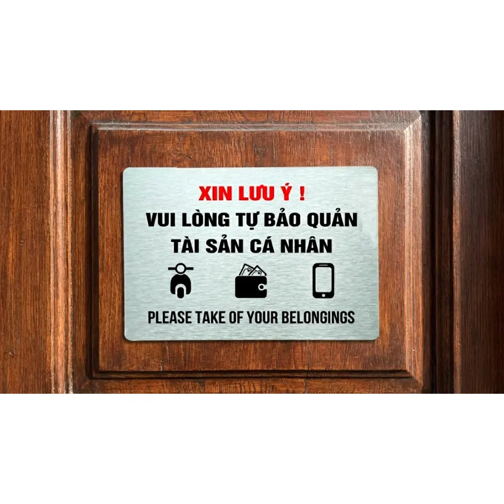 Bảng Cảnh Báo Vui Lòng Tự Bảo Quản Tài Sản Cá Nhân Trang Trí Quán ,tặng Kèm Keo Dán 2 Mặt 3 Bảng Cảnh Báo Vui Lòng Tự Bảo Quản Tài Sản Cá Nhân Trang Trí Quán ,tặng Kèm Keo Dán 2 Mặt 2