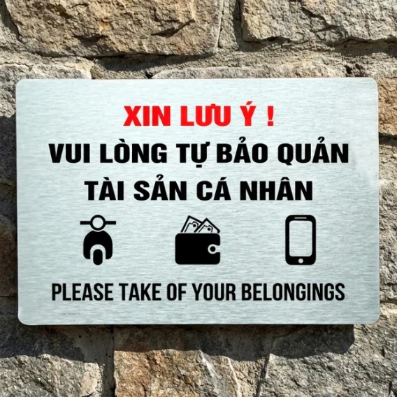 Bảng Cảnh Báo Vui Lòng Tự Bảo Quản Tài Sản Cá Nhân Trang Trí Quán ,tặng Kèm Keo Dán 2 Mặt 4 Bảng Cảnh Báo Vui Lòng Tự Bảo Quản Tài Sản Cá Nhân Trang Trí Quán ,tặng Kèm Keo Dán 2 Mặt 3