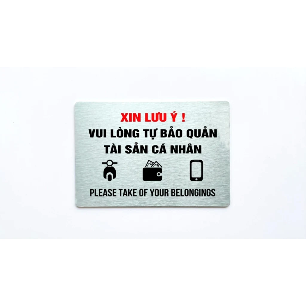 Bảng Cảnh Báo Vui Lòng Tự Bảo Quản Tài Sản Cá Nhân Trang Trí Quán ,tặng Kèm Keo Dán 2 Mặt 5 Bảng Cảnh Báo Vui Lòng Tự Bảo Quản Tài Sản Cá Nhân Trang Trí Quán ,tặng Kèm Keo Dán 2 Mặt 4