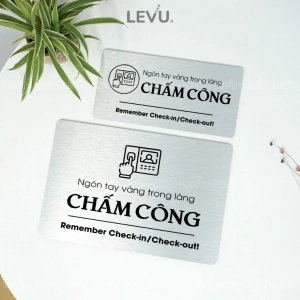 Bảng Chỉ Dẫn Khu Vực Chấm Công, Chất Liệu Nhôm Alu Bạc Xước ,tặng Kèm Keo Dán 2 Mặt