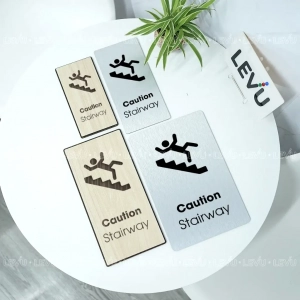 Bảng Chỉ Dẫn Trang Trí Cầu Thang, Chất Liệu Nhôm Alu Bạc Xước ,tặng Kèm Keo Dán 2 Mặt 1